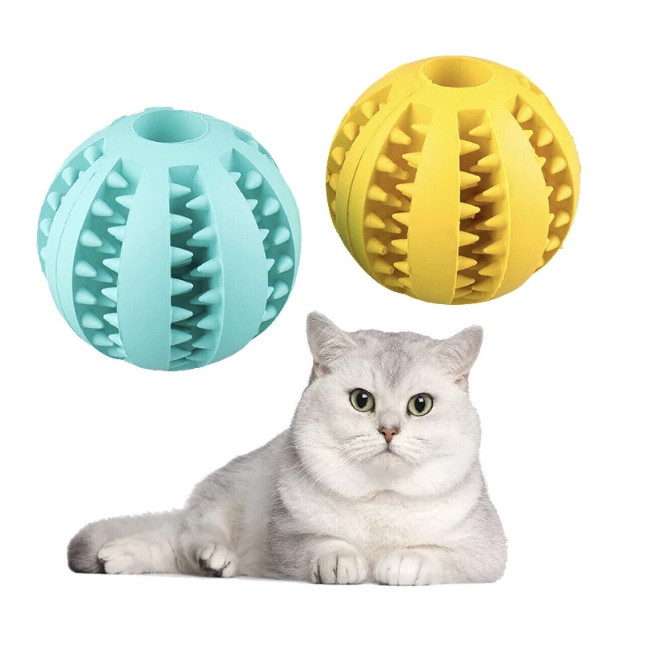 Interactive Rubber Ball | Tough Dog Toy with Treat Grooves | Engaging Fun for Dogs and Cats 8