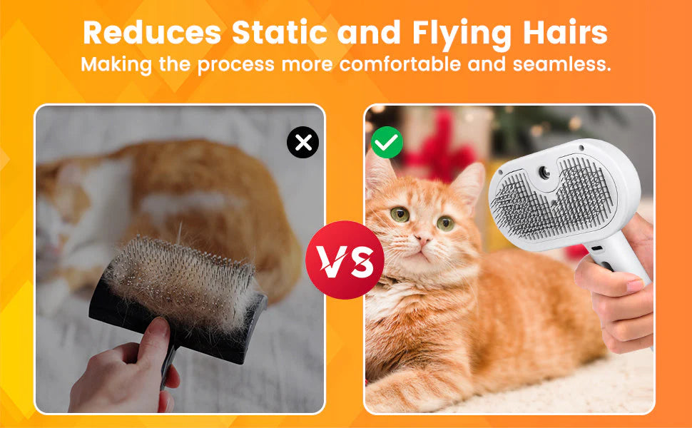 Pet Grooming Brush | Dog and Cat Grooming Brush with Innovative Spray Feature | Lightweight Design for Tangle-Free Grooming
