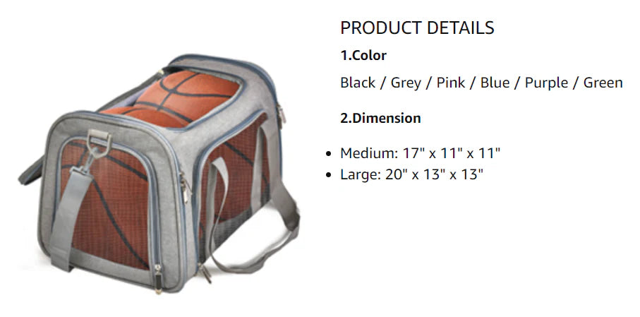 Pet Carrier Bag | Airline-Approved Cat & Dog Carrier with Comfortable 3-Layer Mat | Lightweight Travel Solution for Small Pets