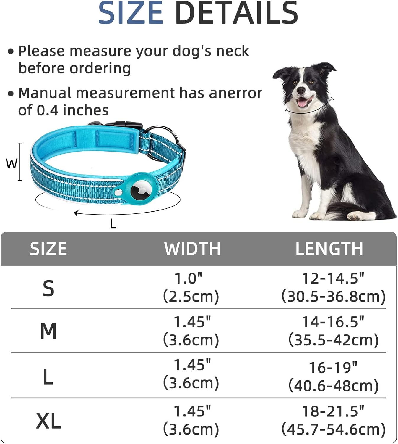 AirTag Dog Collar with Secure Mounting & Reflective Stitching | Adjustable Fit for Enhanced Safety 2