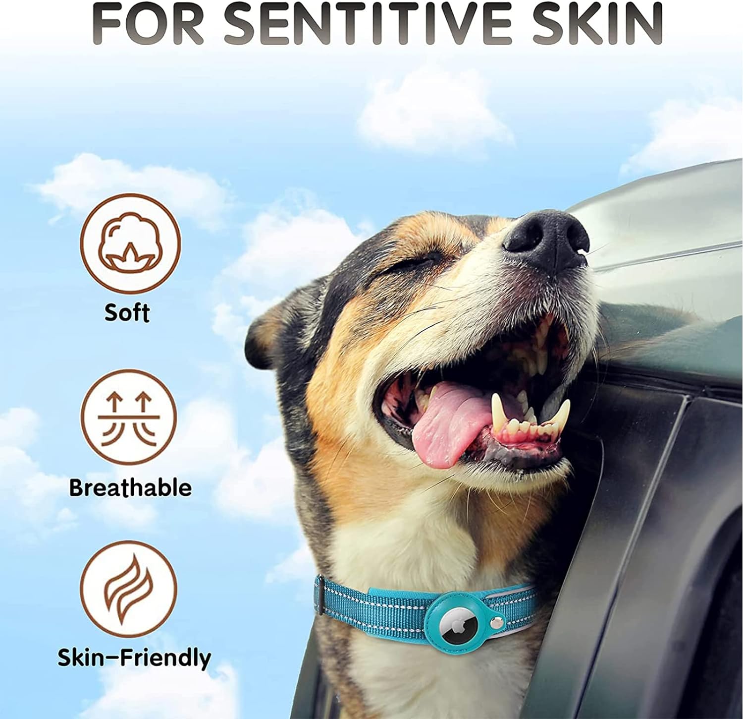 AirTag Dog Collar with Secure Mounting & Reflective Stitching | Adjustable Fit for Enhanced Safety 4
