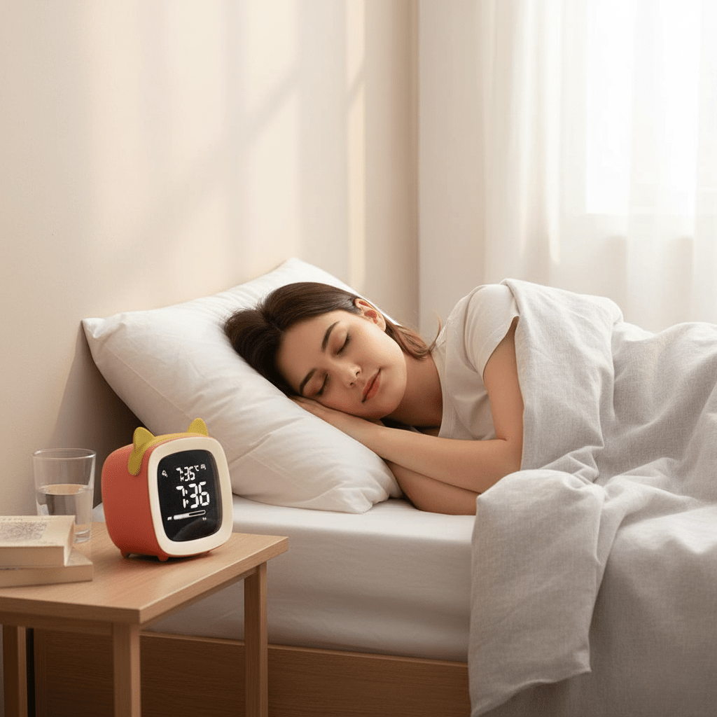 BunnyGlow | Digital Alarm Clock with Adjustable Brightness & Timer | Cute Night Light for Kids 1