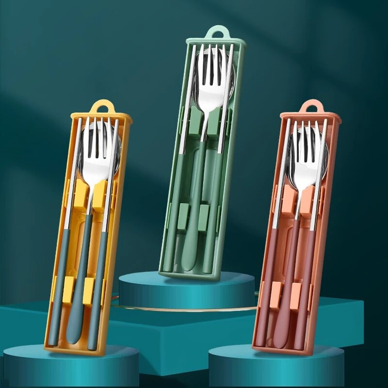 Eco Travel | Cutlery Set with Stainless Steel Utensils & Compact Case | Sustainable Dining Solution for On-the-Go Meals 2