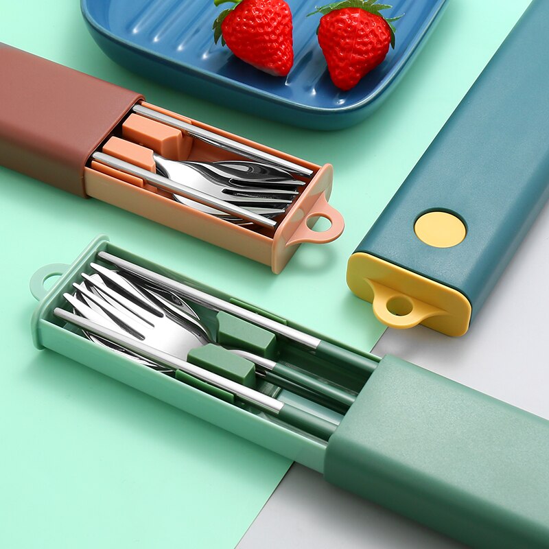 Eco Travel | Cutlery Set with Stainless Steel Utensils & Compact Case | Sustainable Dining Solution for On-the-Go Meals 3
