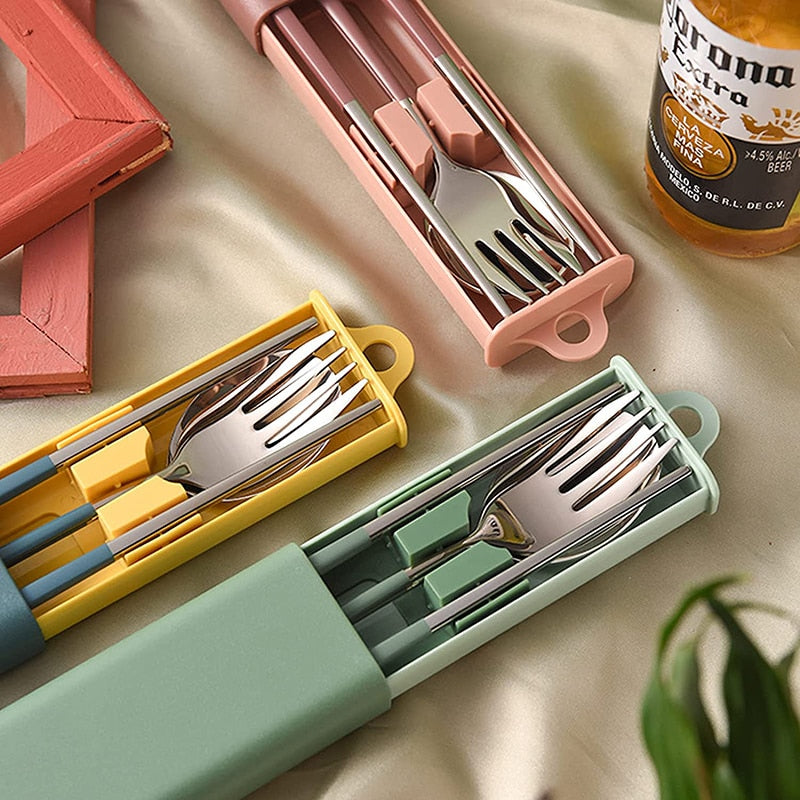 Eco Travel | Cutlery Set with Stainless Steel Utensils & Compact Case | Sustainable Dining Solution for On-the-Go Meals 5