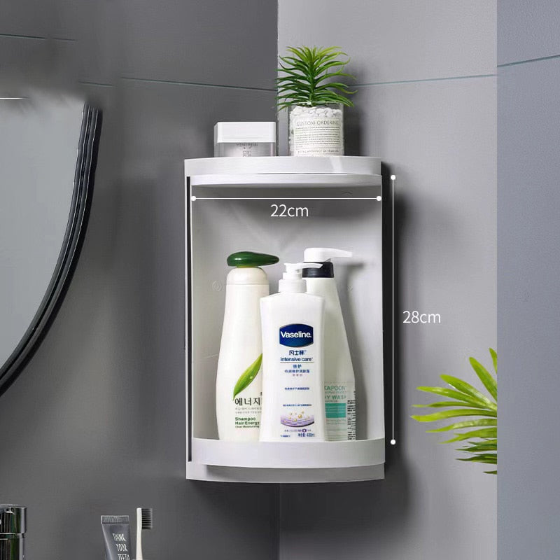 Elegant Corner Bathroom Storage Cabinet with Transparent Shelving | Maximize Space and Style for Effortless Organization 0