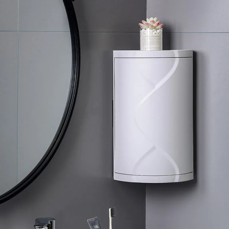 Elegant Corner Bathroom Storage Cabinet with Transparent Shelving | Maximize Space and Style for Effortless Organization 7