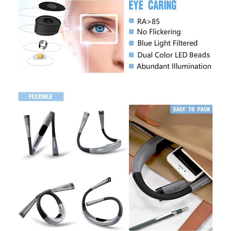 Ergonomic LED Reading Lamp for Bed with Adjustable Brightness & Color Modes | Eye-Friendly Design for Comfortable Reading 4
