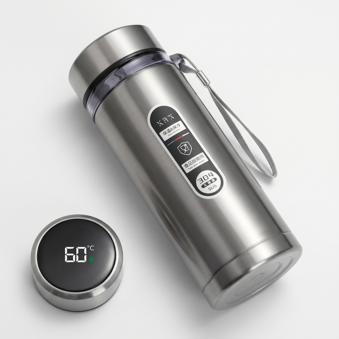 Stainless Steel Insulated Water Bottle with LED Temperature Display | Portable Flask for Hot & Cold Beverages