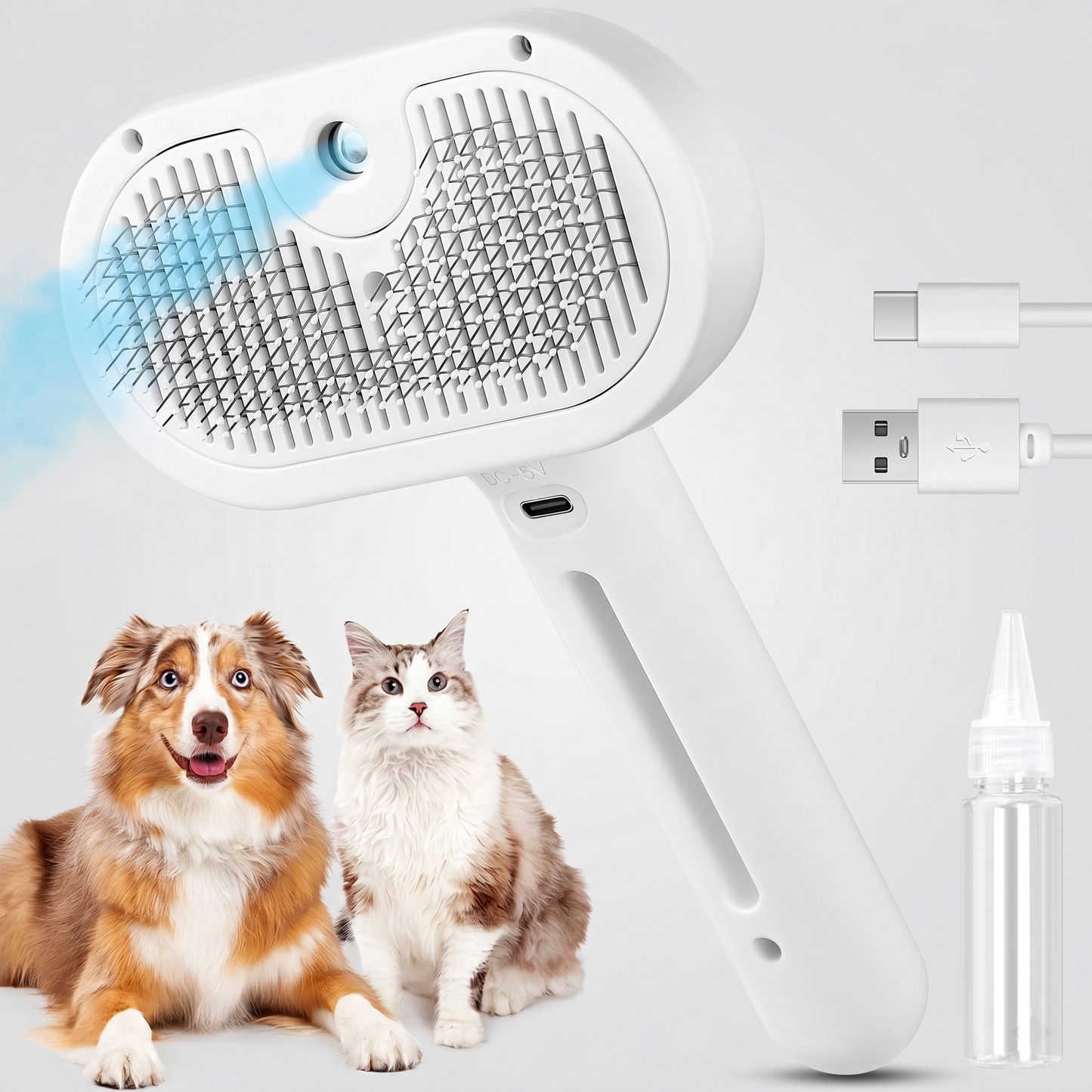 Pet Grooming Brush | Dog and Cat Grooming Brush with Innovative Spray Feature | Lightweight Design for Tangle-Free Grooming 0