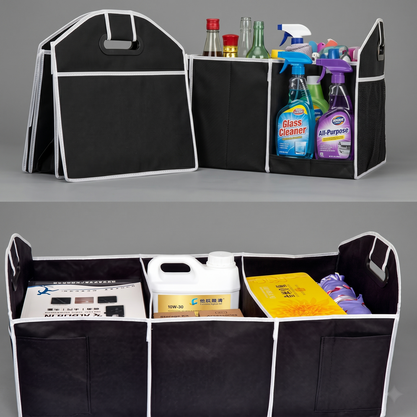 Car Boot Organiser | Durable Storage Box with Collapsible Design | Tidy Vehicle Solution for Efficient Space Management