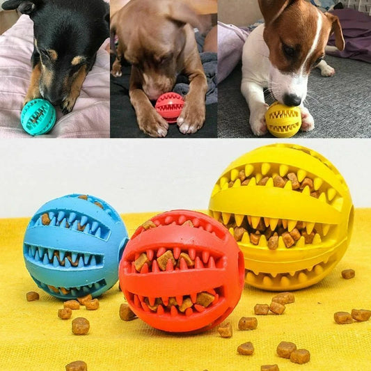 Interactive Rubber Ball | Tough Dog Toy with Treat Grooves | Engaging Fun for Dogs and Cats 0