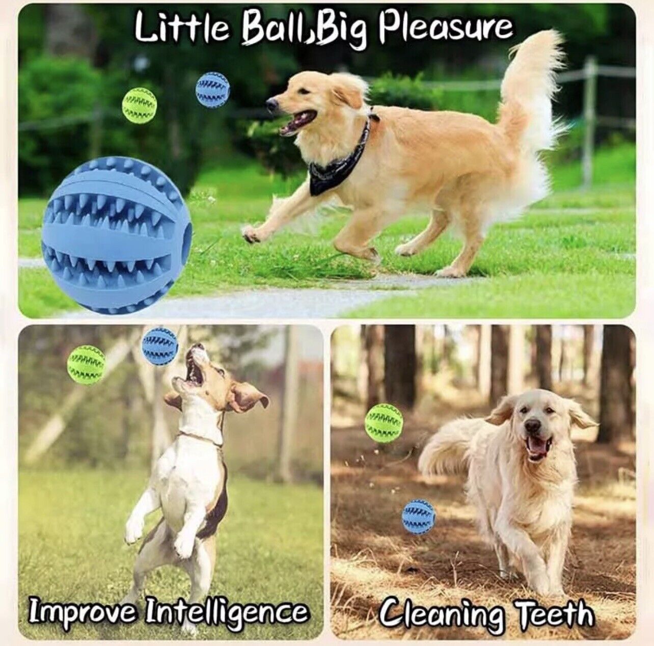 Interactive Rubber Ball | Tough Dog Toy with Treat Grooves | Engaging Fun for Dogs and Cats 3
