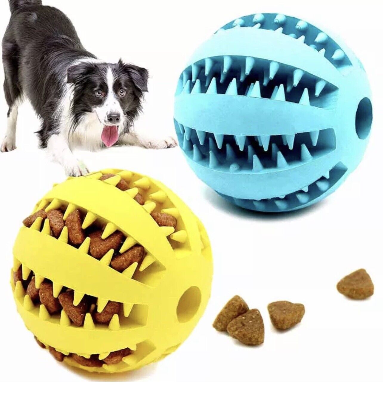 Interactive Rubber Ball | Tough Dog Toy with Treat Grooves | Engaging Fun for Dogs and Cats 4