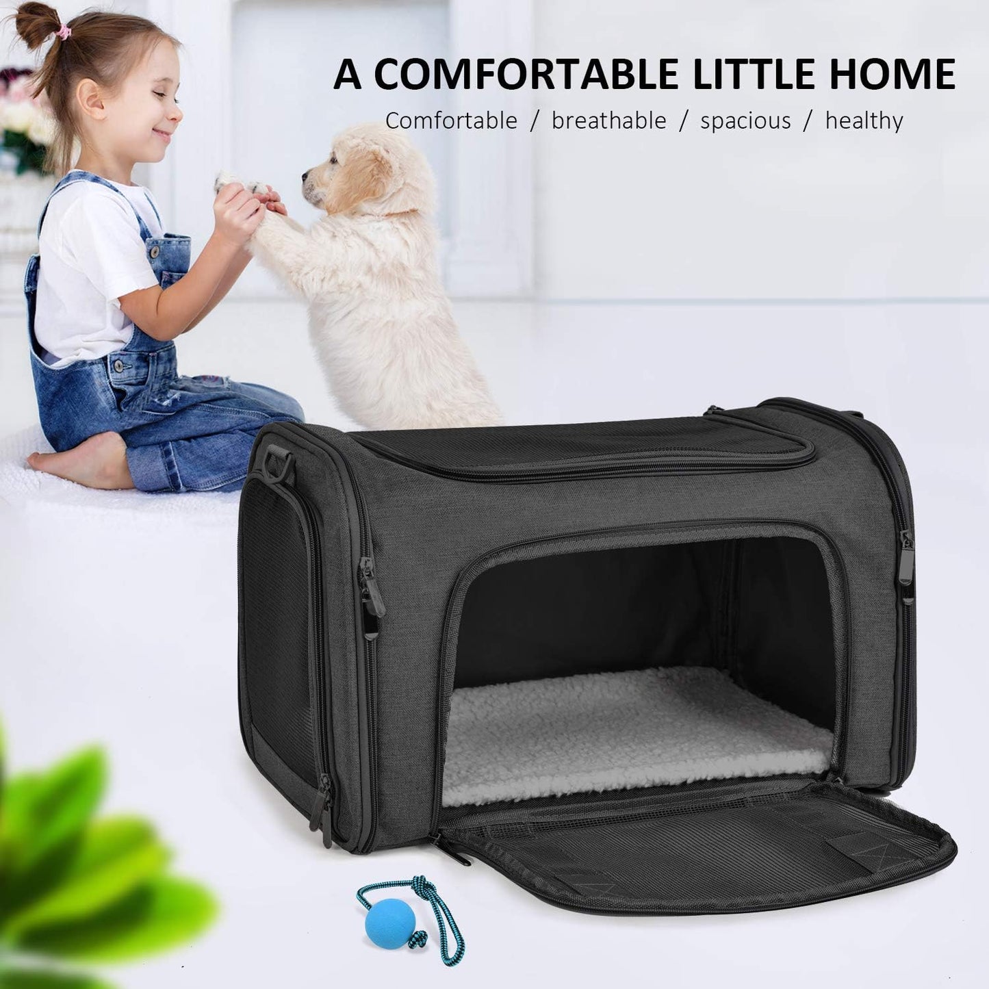 Pet Carrier Bag | Airline-Approved Cat & Dog Carrier with Comfortable 3-Layer Mat | Lightweight Travel Solution for Small Pets 1