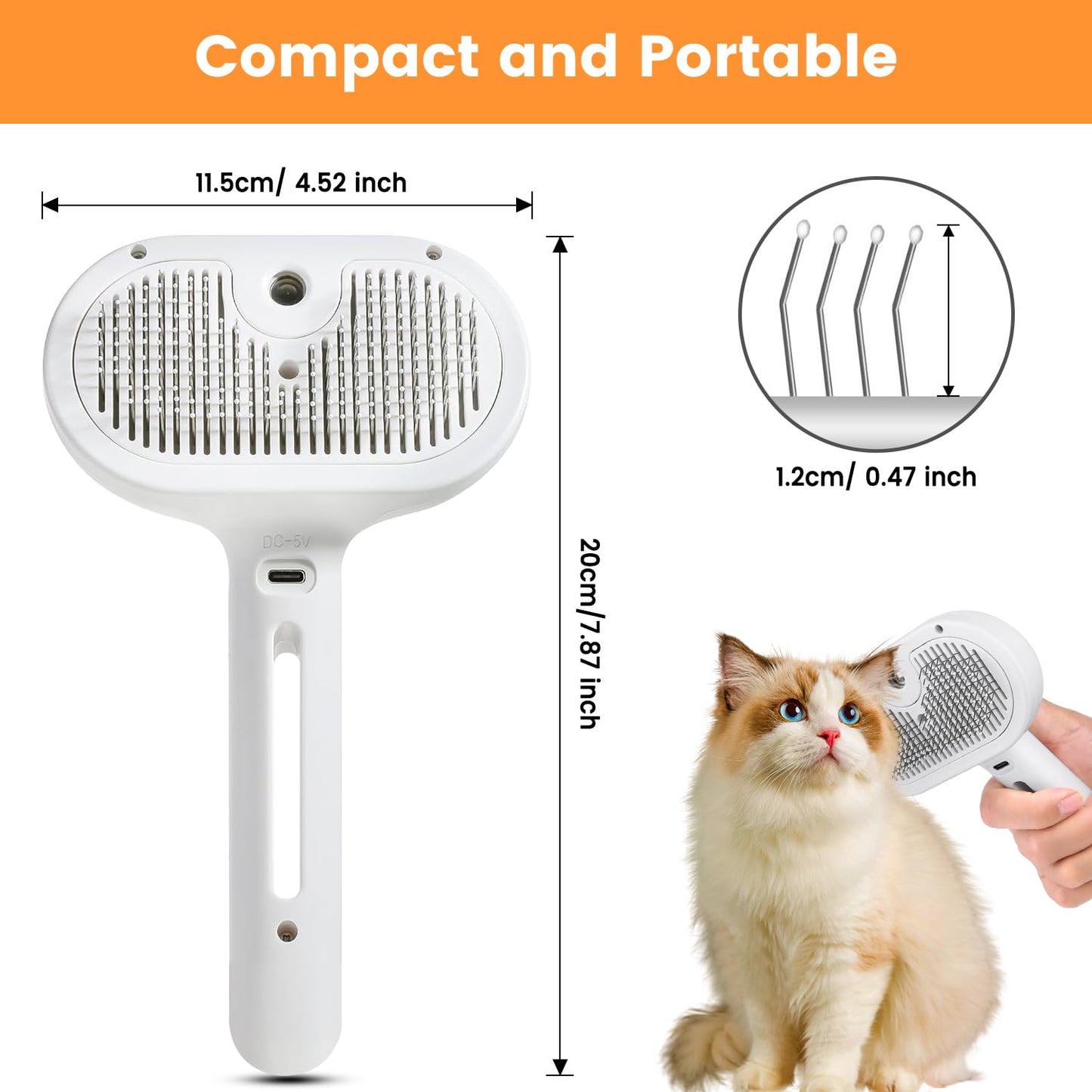 Pet Grooming Brush | Dog and Cat Grooming Brush with Innovative Spray Feature | Lightweight Design for Tangle-Free Grooming 4