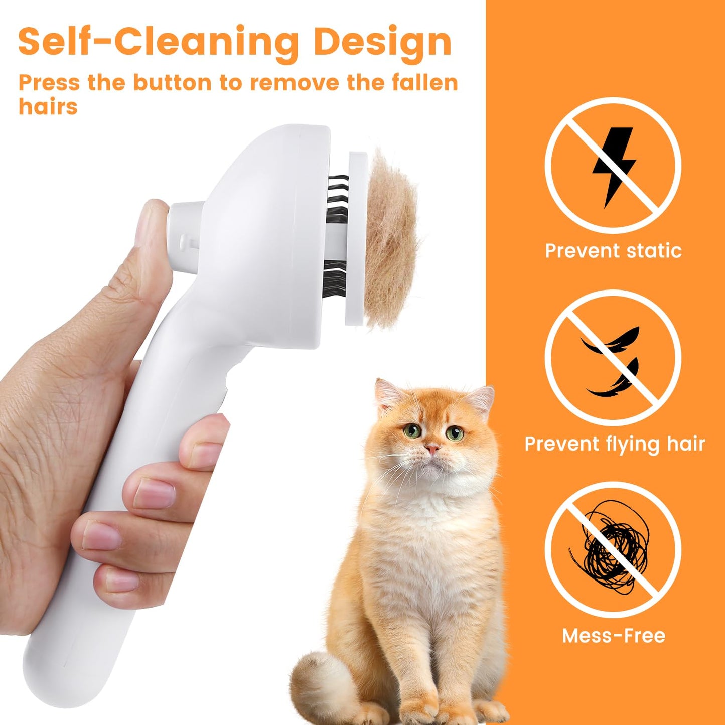 Pet Grooming Brush | Dog and Cat Grooming Brush with Innovative Spray Feature | Lightweight Design for Tangle-Free Grooming 6