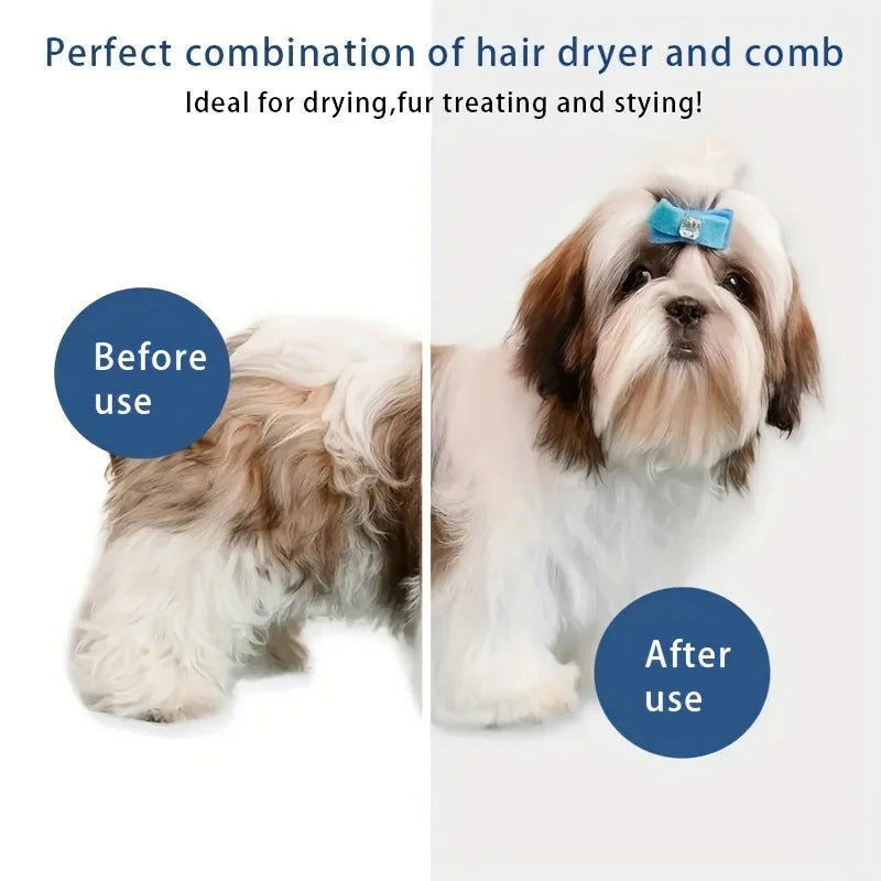 Pet Grooming Essentials | 3-in-1 Dog Brush & Hair Dryer with Adjustable Temperatures | Ergonomic Design for Safe Grooming 2