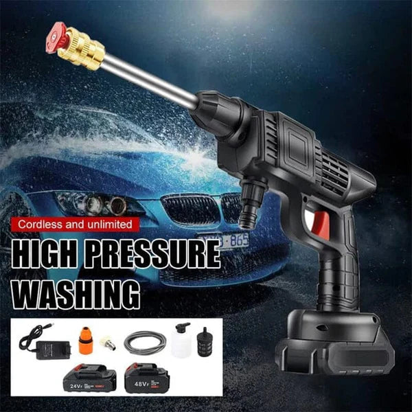 Portable High Pressure Spray Water Gun with Interchangeable Nozzles | Cordless Design for Effortless Outdoor Cleaning 1