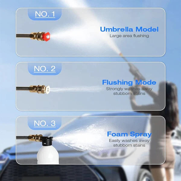 Portable High Pressure Spray Water Gun with Interchangeable Nozzles | Cordless Design for Effortless Outdoor Cleaning 3