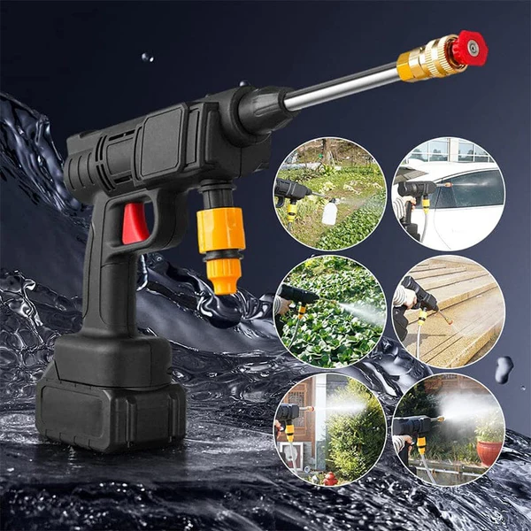 Portable High Pressure Spray Water Gun with Interchangeable Nozzles | Cordless Design for Effortless Outdoor Cleaning 5