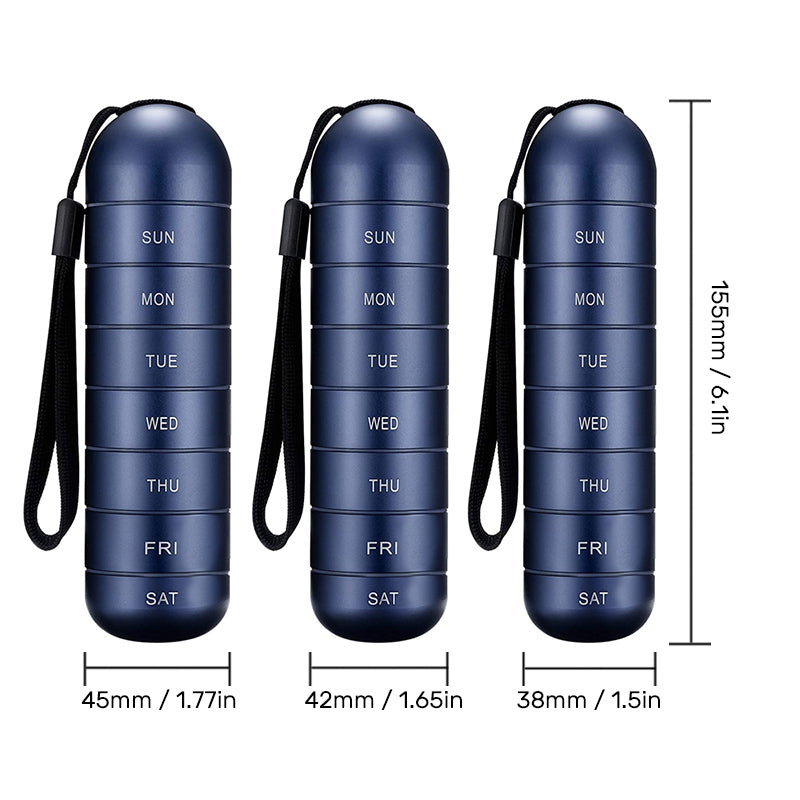 TravelMate | Weekly Pill Organizer with Waterproof Design | Durable Aluminum Case for Safe Travel Storage 2