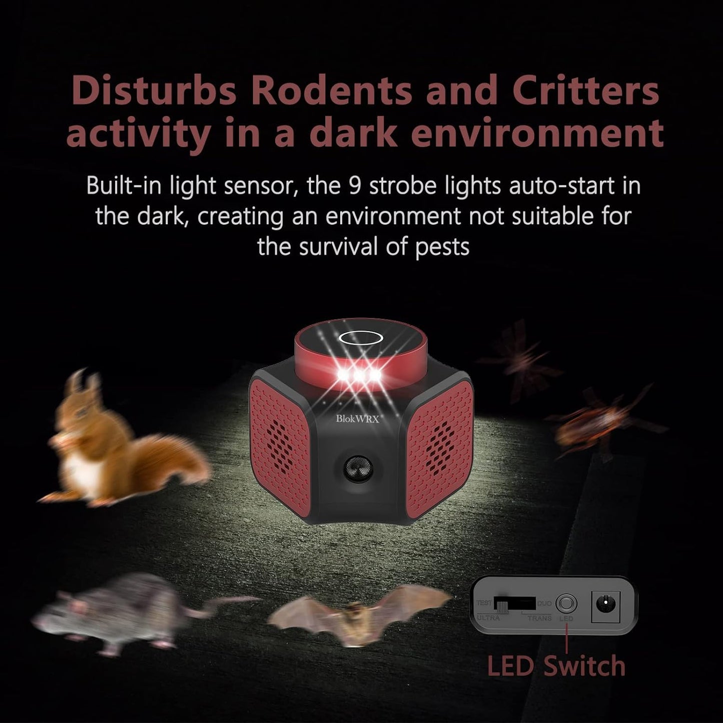 Ultrasonic Pest Repeller | 4-in-1 Rodent Deterrent with LED Strobe Lights | Safe Chemical-Free Solution for Home Protection 2